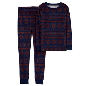 Carter’s Boys Fair Isle Fuzzy Velboa Shirt and Pants Pajamas